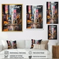 thumbnail image 4 of Designart "Time Square Lights in New York City IV" Cityscapes Framed Wall Art - Industrial Blue New York City Bedroom Framed Canvas Wall Art, 4 of 6