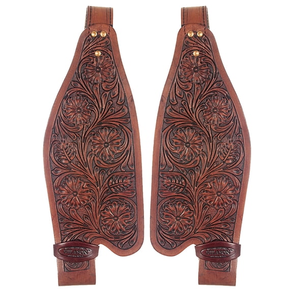 Hilason Leather Saddle Replacement Fender Pair With Hobble Straps Adult