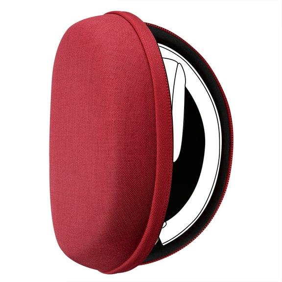 Geekria Shield Headphones Case Compatible with Sennheiser Momentum 2.0, Logitech H900, H800, H600, Replacement Hard Shell Travel Carrying Bag with Cable Storage (Luxe Red)