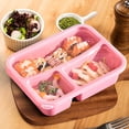 thumbnail image 5 of Compartment Lunch Box, 3 Section Meal Prep Container Leak Resistant Stackable Design, Portable Food Storage Organizer for Work Office Travel Use, 5 of 6