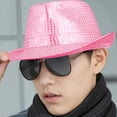 thumbnail image 3 of Men's Sequin Top Hat, Glitter Jazz Dance Hat with Shiny Finish, Festival Celebration Formal Top Hat, Sparkling Costume Hat for Parties and Special Events, Elegant Performance Accessory for Men Pink, 3 of 3