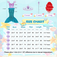 thumbnail image 3 of Benylion Little Girls Mermaid Princess Costume for 5-6 Years Girls Dress Up with Red wig Halloween Birthday Party Cosplay Outfit, 3 of 8