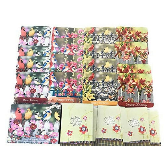 Assortment of Birthday Christian Religious Scripture Sentiments Greeting Cards and Friendship Blessing Blank Box Set Envelopes Bulk Variety 31 Cards in all