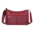 thumbnail image 2 of fenteer Women Shoulder Bag Tote Bag PU Leather Crossbody Bag Travel Purse Womens Handbag Red, 2 of 8