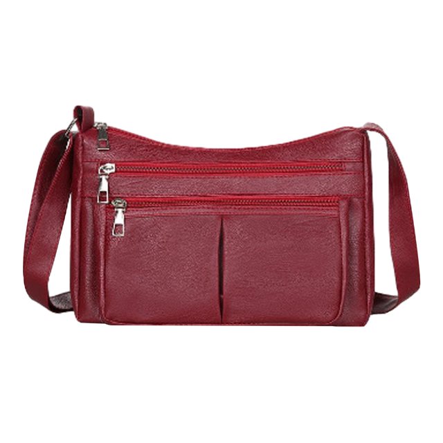 Bolso de hombro para mujer jinwen Bolso bandolera Rojo con correa ajustable