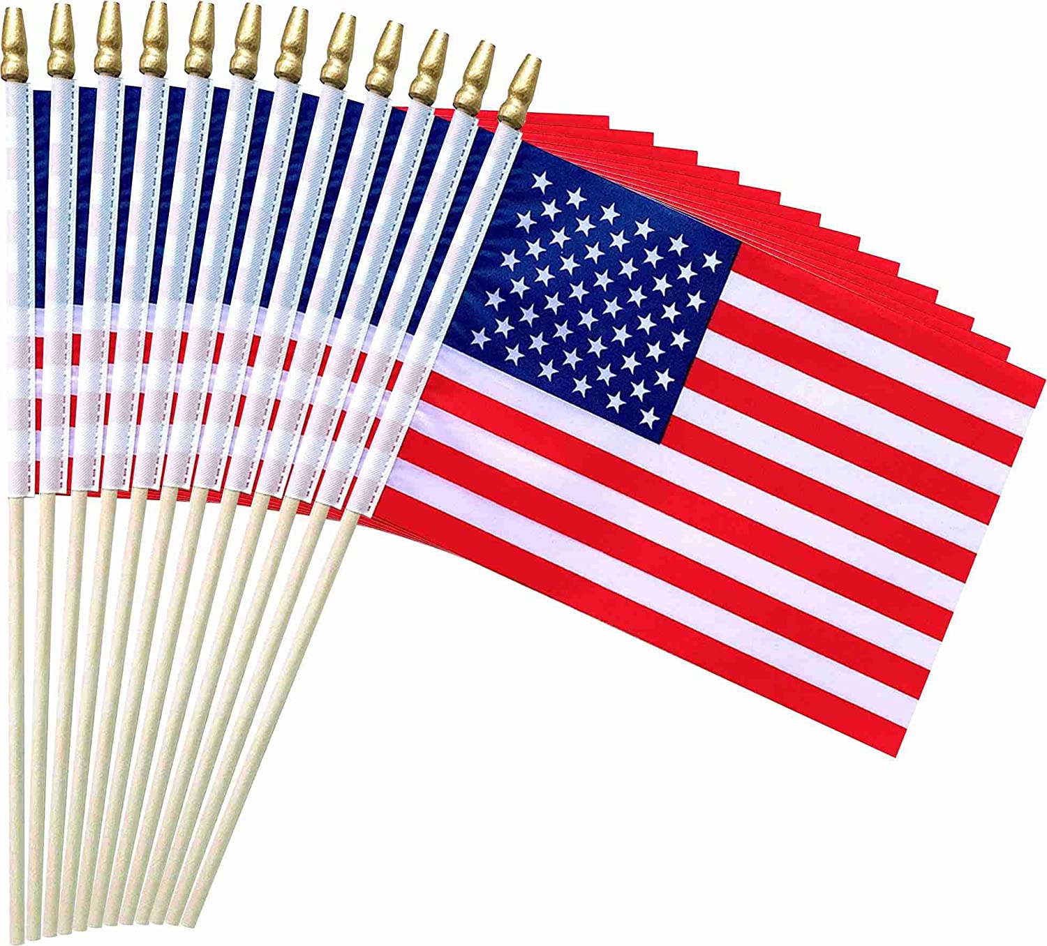 50 Pack Ghana Flag Hand Held Stick Flags – 8.2x5.5 Inch, Mini Round Top Flags For Parties, Sports, World Cup & Celebrations