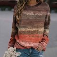 thumbnail image 1 of Qiopertar Mode Femmes Imprimé Col Rond Pull Tops Manches Longues Blouse Confortable Chandail en Molleton Offres de la Semaine Liquidation Moins de 5$ jusqu'à 90 % de Réduction, 1 of 5