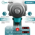 thumbnail image 3 of Yofidra Cordless Impact Wrench 1/2", Powerful Brushless Motor Driver w/ 3-Mode Speed, Max Torque 515 ft-lbs (700N.m), Power Impact Wrench W/ 2PCS Batteries for Car Home Truck Mower, 3 of 12