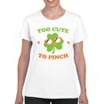 thumbnail image 2 of Too Cute to Pinch Fun St. Patricks Day Shamrock Design Women's T-shirt, 2 of 3