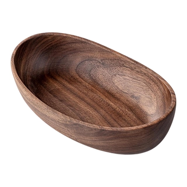 Bol de madera para masa, duradero, decoración del hogar, cocina, baño, multiusos, estilo rústico. Nogal negro M