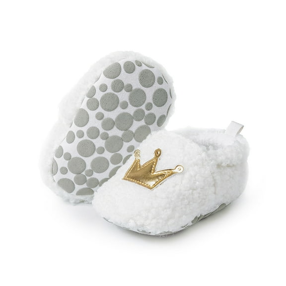 Bonario Baby Girls Boys Cotton Boots Newborn Winter Cozy Fleece Booties Infant Socks Shoes for 3-18 Months