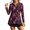 Raven Crow Rose Flower, variant on Xoenoiee Purple Camo Print Women's Long Sleeve Golf Polo Shirts V Neck Collared Workout Tops UV Protection Activewear Pullover Golf Apparel Quick Dry Blouses Athletic Tennis Tops, Size XS