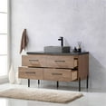 thumbnail image 4 of Trento 48" Black Sintered Stone Top Concrete Sink North American Oak Bath Vanity, 4 of 9