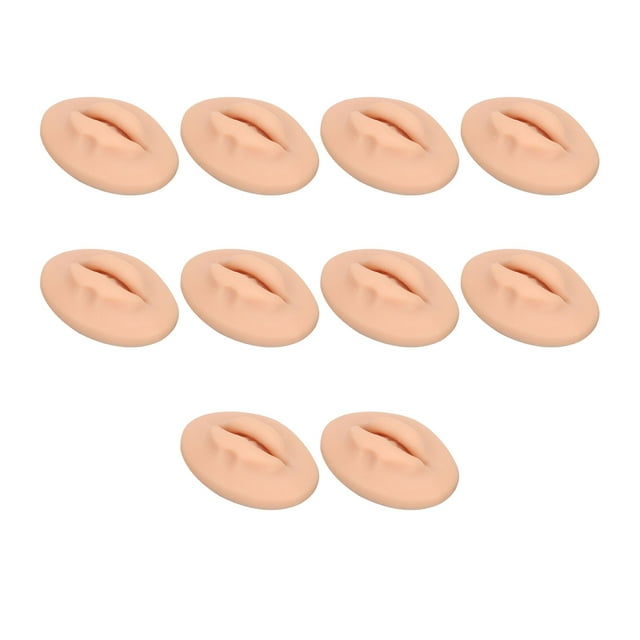 Silicone Lip Model, 10PCS Practice Lips Simulation Easy To Color Soft And Elastic For Lip Tattooing Exercise Light Skin Colour,Dark Skin Colour,Black Skin Colour,Semi