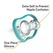 Nanobebe Flexy Baby Pacifiers, 0–3 Months, 2-Pack, Grey