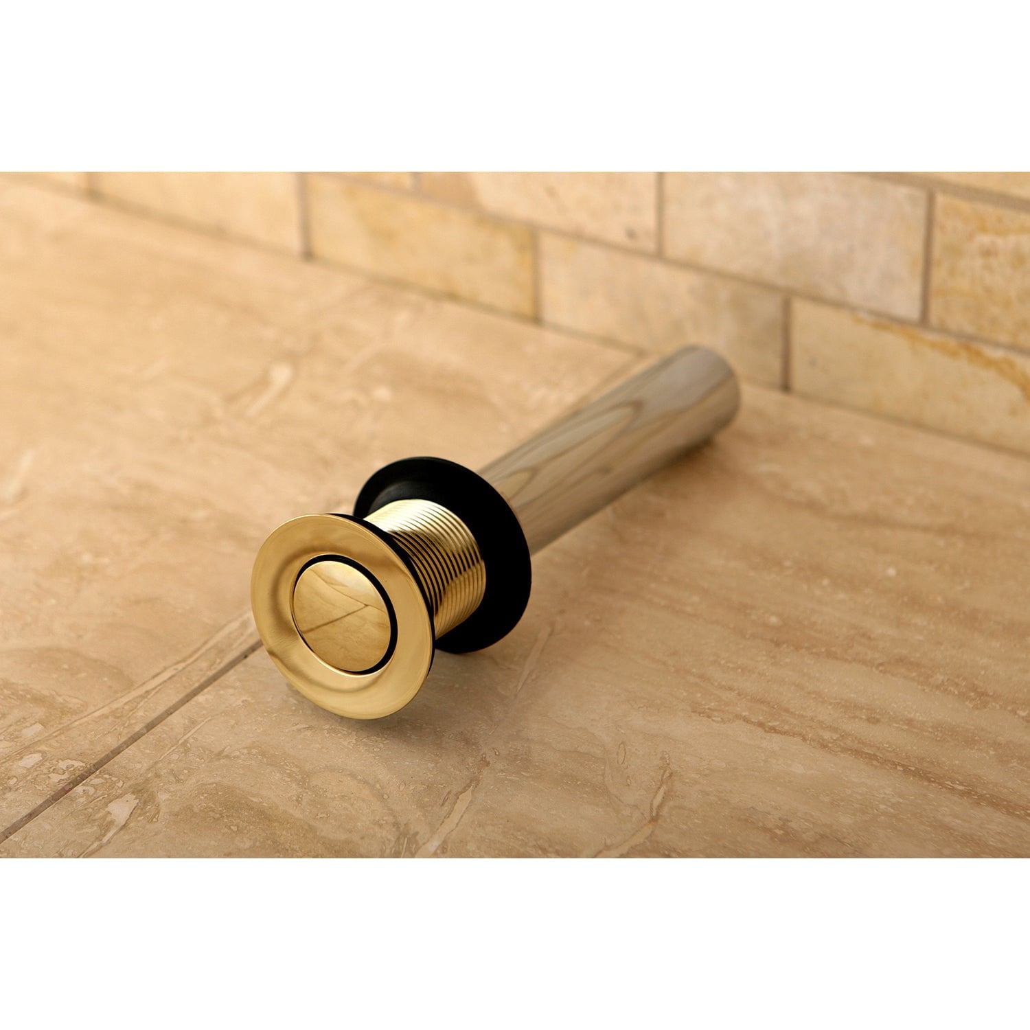 Bathroom Sink Push Pop-Up Drain without Overflow, 1-1/4" Pipe Dia., Brass EV8000MB