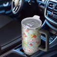thumbnail image 6 of 40oz Pioneer Flower Floral Print Pattern Insulated Tumbler with Handle, BPA-Free Leak Proof Lid and Straws, Double Wall Vacuum, Hot 12h/Cold 34h, 6 of 6
