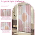 thumbnail image 3 of Dznils Boho Shower Curtain with Hooks, Modern Abstract Fabric Bathroom Curtain, 72" x 72", Pink, 3 of 9