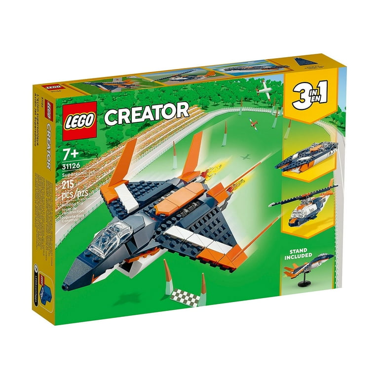 LEGO Creator 3 in 1 Supersonic Jet Plane Toy Set, Transforms from Plane to  Helicopter to Speed Boat Toy, Buildable Vehicle Models for Kids, Boys and