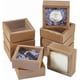 thumbnail image 1 of Cajas de papel kraft con 16 cajones, cuadradas, de 8,2 x 8,4 x 3,3 cm, para jabón casero con etiquetas en blanco, pequeñas cajas de cartón para regalo., 1 of 9
