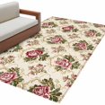 thumbnail image 6 of Vintage Pink Flowers Area Rug 3x5 Washable Rug Non Slip Farm Countryside Summer Floral Large Area Rug Indoor Floor Carpet for Entryway Bedroom Kitchen Living Room Home Office Dining Room Nursery, 6 of 8