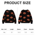 thumbnail image 4 of Women's Halloween Pumpkin Face Pullover Sweater;Oversized Funny Graphic Halloween Sweater;Breathable Lightweight Stretchy Polyester Fabric Top;Casual Knitted Long Sleeve Fleece Pumpkin Face Sweater, 4 of 5