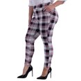 thumbnail image 5 of Plus Size Tummy Control Sculpting Treggings - Black, White, Red Plaid, 5 of 8