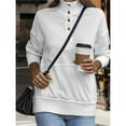 thumbnail image 4 of Sudadera Informal de Larga para Mujer, Cuello Alto, Botones y Cordón Ajustable XXL, 4 of 10
