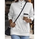 thumbnail image 4 of Sudadera Informal de Larga para Mujer, Cuello Alto, Botones y Cordón Ajustable XL, 4 of 10