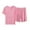 Pink, variant on cfhntfmh Pajama Sets for Women Comfy Crewneck Short Sleeve Solid Color T-Shirts Loose Wide Leg Shorts Sleepwear Sets