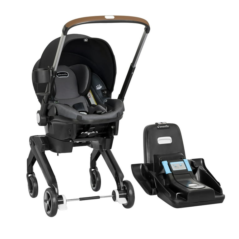 Evenflo Shyft DualRide Newborn Car Seat and Stroller with Grow Base and Baby Carrier Boone Gray Walmart