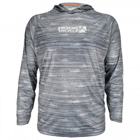 Hook & Tackle Men s Long Sleeve Fishing Hoodie Marlin Stripe