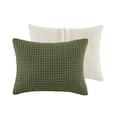 thumbnail image 6 of JERFIT Twin Size Waffle Knit Chenille Comforter Set with Sherpa Back, Olive Green Bedding, Ultra Soft & Warm, 6 of 9
