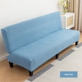 thumbnail image 4 of Cover Stretch Sofa Bed Slipcover Protector Elastic Feature Rich Textured High Small Checks Jacquard Fabric Futon Cover, Machine Washable,(M, lake blue), 4 of 5