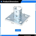 thumbnail image 6 of 4 PCS Strut Post Bases, 4 Slotted Holes U Post Base for 1-5/8 Inches Square Single Channel, 5.7 x 5.7 Inches Large Panel Anti-Tilt Ground Bracket, Heavy Duty Galvanized Carbon Steel Floor Post Base, 6 of 7