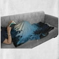 thumbnail image 6 of Diver Soft Flannel Fleece Throw Blanket, Shadowy Silhouettes of a Scuba Diver Fishes and Corals Monochromatic Art, Cozy Plush for Indoor and Outdoor Use, 50" x 60", Petrol Blue Sky Blue, by Ambesonne, 6 of 6