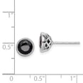 thumbnail image 4 of Auriga Fine Jewelry 925 Sterling Silver Rhodium-plated Black Sapphire Post Stud Earrings for Women, 4 of 6