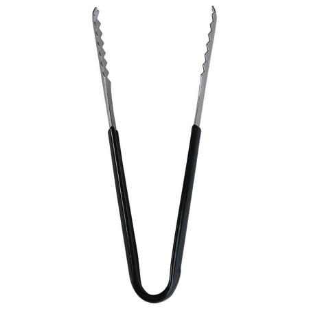 

POPETPOP Stainless Steel Ice Clips Tongs with Rubber Wrapped Handle (Black)