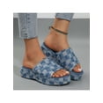 thumbnail image 5 of Comfortable Summer Sandals for Women: Lightweight Non-Slip Open-Toe Slides with Thick Soles, Stylish Plaid Design for Casual Wear, 5 of 6