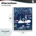 thumbnail image 3 of Swan Pair on Blue Pond White Framed Giclee Art, design by Nabeela Rumi, 3 of 9