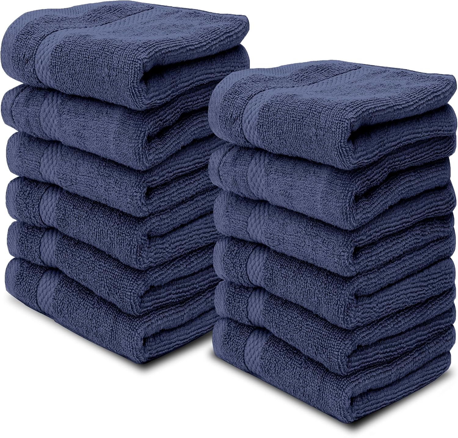 Luxury Cotton Washcloths 13x13 Inch 650 GSM Soft Absorbent Face Towels 12 Pack for Hotel Spa Bathroom Use Taupe