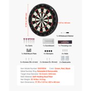 KFFKFF Dartboard Set with 6 Darts & Scoring Kit,Durable Sisal Fibers Dartboard Featuring Staple-Free Bullseye & Adjustable Number Ring,17.7 Steel Tip Dart Board for Home Entertainment and Game Rooms