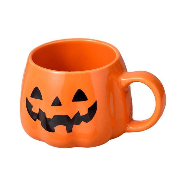 Taza de café Soledad Taza de cerámica de calabaza de Halloween Negro