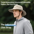 thumbnail image 5 of AirLoni 2 In 1 Breathable Fisherman Hat Wide Brim with Neck Flap and Removable Face Cover For Men & Women Fishing Hiking Camping Hats Khaki,One Size, 5 of 5