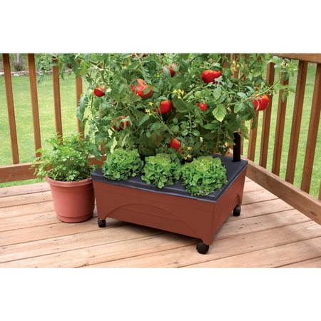 24.5 in. x 20.5 in. Patio Raised Garden Bed Grow Box Kit with Watering