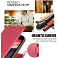 thumbnail image 5 of Starshop Case for TCL A3, +Glass Screen Protector, Premium Leather Wallet Pocket Pink, 5 of 8