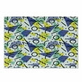 thumbnail image 1 of Modern Cutting Board, Geometrical Retro 80s Themed Image Lines Circles and Spots Print, Decorative Tempered Glass Cutting and Serving Board, Small Size, Blue Yellow and Black, by Ambesonne, 1 of 1