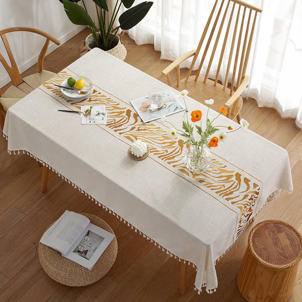 7 Linen Cotton Tablecloth Hand Embroidery Linen Cotton Scandinavian Vintage Tablecloth Retro table decor table vintage table