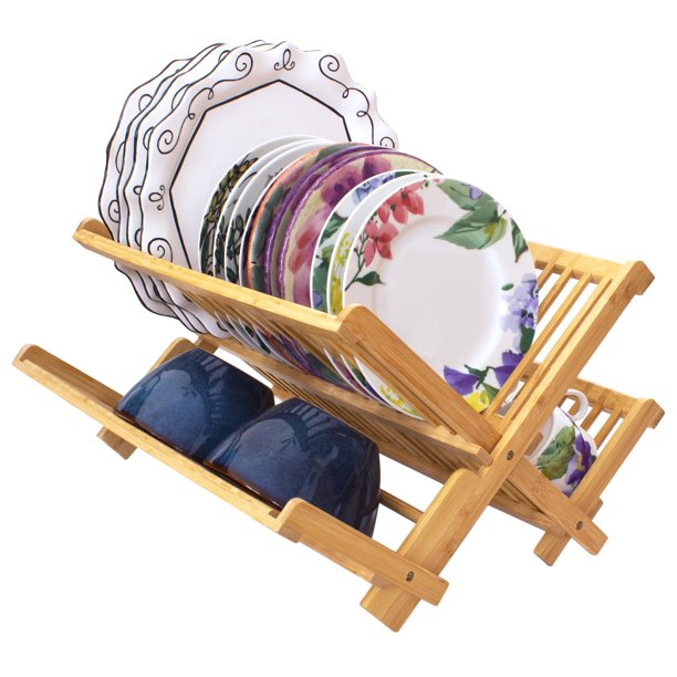 Totally Bamboo Collapsible Bamboo Dish Drying Rack