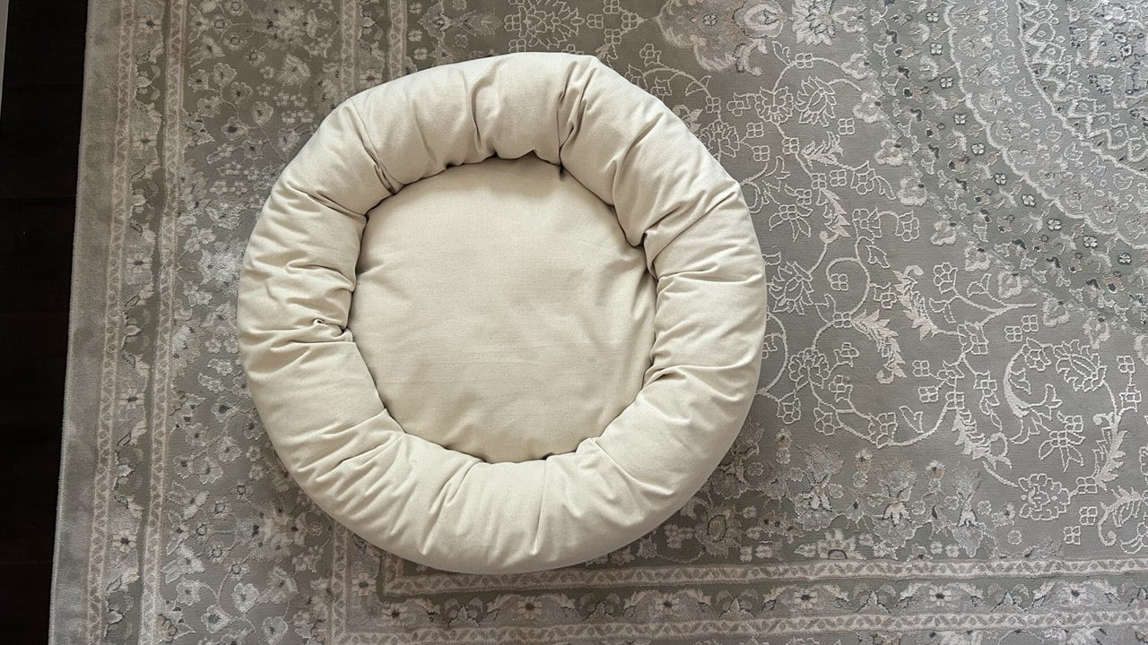 Organic Cotton Dog Bed With Removable Covers Non Toxic Dog Bed Gift For Dog Lovers Eco Friendly Dog Bed Donut Shape Medium Size 42" x 8" Cat Bed Gift For Pet